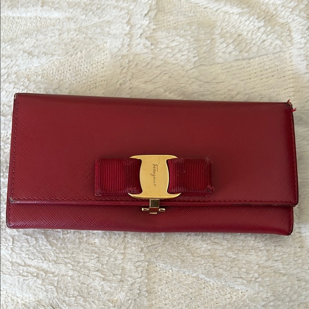 Salvatore Ferragamo Red Leather Wallet